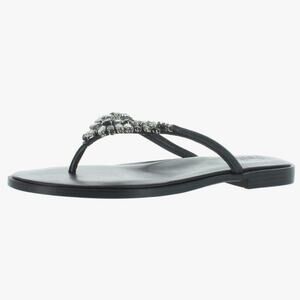 NATURALIZER Fallon Rhinestone Embellished Flat Sandal - 9.5 Black